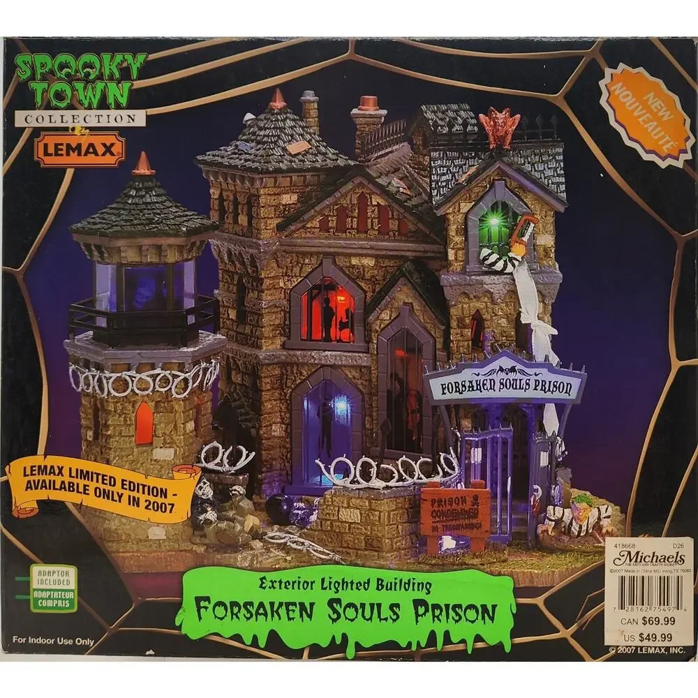 2007 Lemax Spooky Town Halloween Village FORSAKEN SOULS PRISON Retired 75497